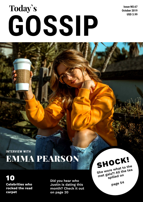 Today`s Gossip Black – Magazine Cover Template
